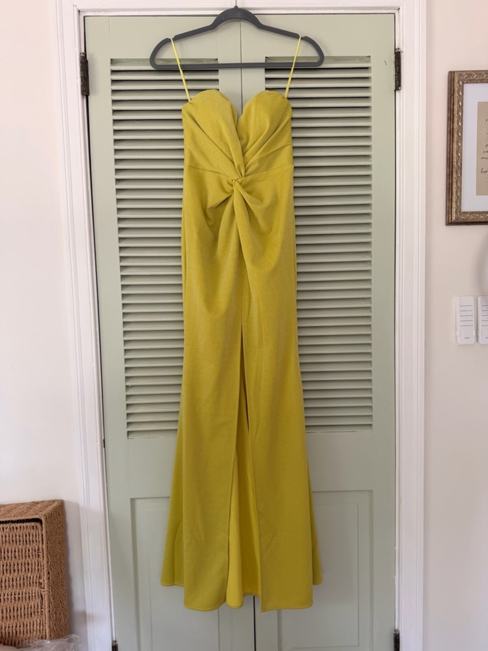 Strapless Twisted Front Maxi Dress - Yellow